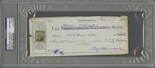 Benjamin Harrison Signed Check Feb 13, 1875